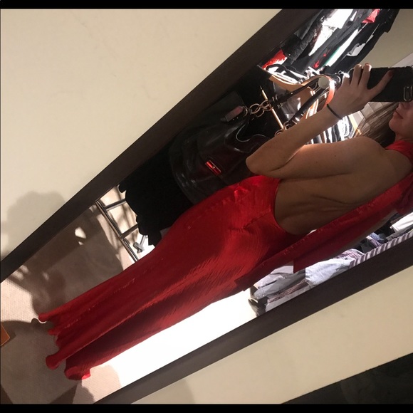 ASOS red silk dress - Picture 2 of 2